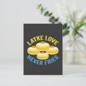 Latke Liebe Fries Funny Jewish Hanukkah Geschenk Postkarte (Stehend Vorderseite)