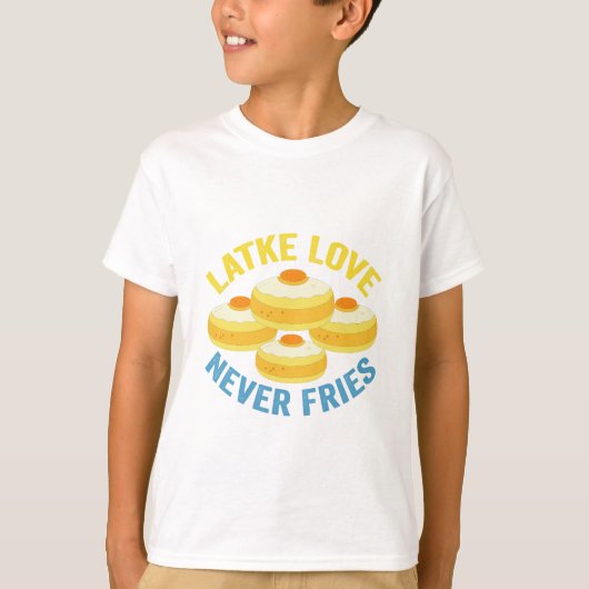 Latke Liebe Fries Funny Jewish Hanukkah Geschenk T-Shirt (Vorderseite)