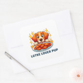 Latke Lover Pup Quadratischer Aufkleber (Umschlag)