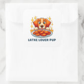 Latke Lover Pup Quadratischer Aufkleber (Tasche)