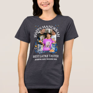 LATKE TASTER Foto HAPPY HANUKKAH Matching Family Tri-Blend Shirt