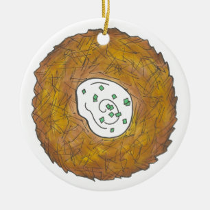 Latkes Happy Hanukkah Chanukah Juwish Holidays Keramik Ornament