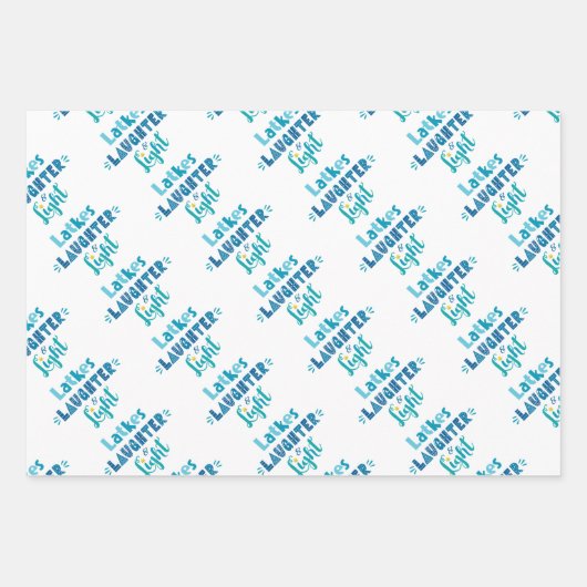 Latkes Laughter Light Modern Typografie Hanukkah Geschenkpapier Set (Vorderseite 3)