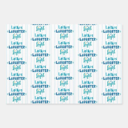 Latkes Laughter Light Modern Typografie Hanukkah Geschenkpapier Set (Vorderseite)