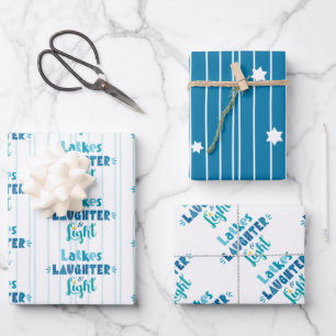 Latkes Laughter Light Modern Typografie Hanukkah Geschenkpapier Set