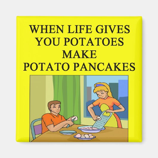 Latkes Potato Pancake Witz Magnet (Vorne)