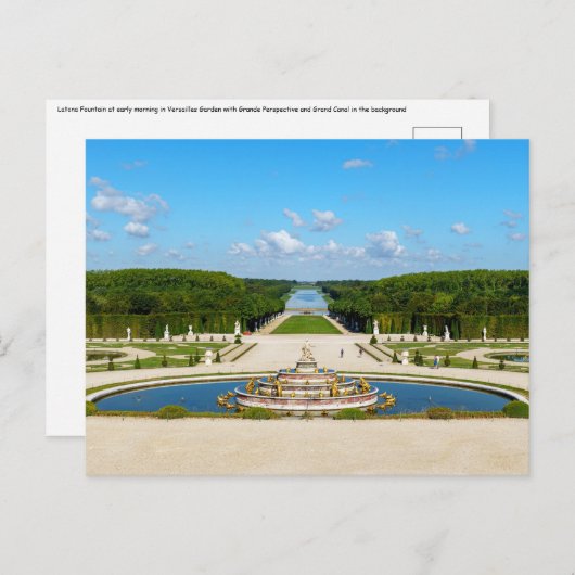 Latona Fountain and Grande Perspective, Versailles Postkarte (Vorne/Hinten)