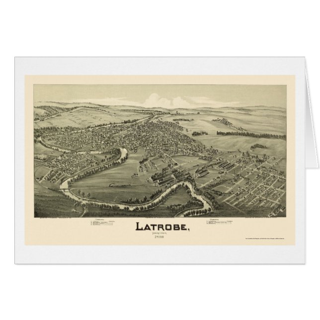 Latrobe, panoramische Karte PAs - 1900 (Vorderseite (Horizontal))