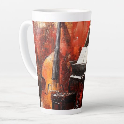 Latte: 3 Instrumente mit Red Wall Milchtasse (Linke Ecke)