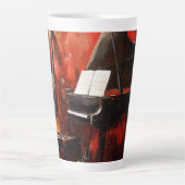 Latte: 3 Instrumente mit Red Wall Milchtasse (Vorderseite)