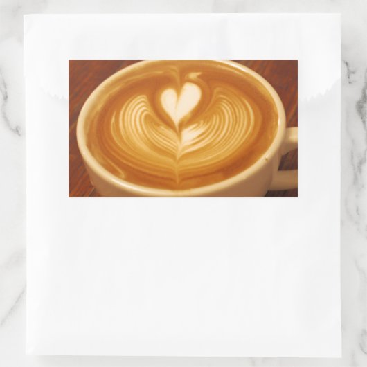 Latte Art Coffee Liebe Rechteckiger Aufkleber (Tasche)
