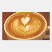 Latte Art Coffee Liebe Rechteckiger Aufkleber (Vorderseite)