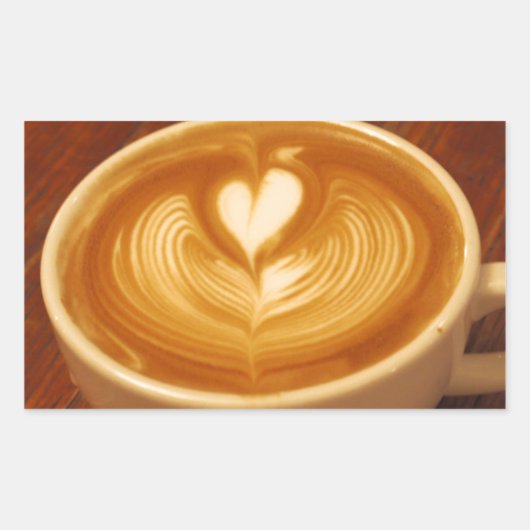 Latte Art Coffee Liebe Rechteckiger Aufkleber (Vorderseite)