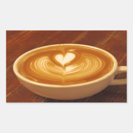 Latte Art Coffee Liebe Rechteckiger Aufkleber