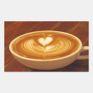 Latte Art Coffee Liebe Rechteckiger Aufkleber