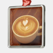 Latte Art Coffee Liebe Silbernes Ornament (Links)