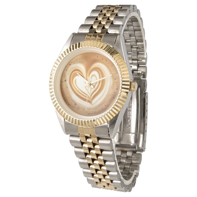 Latte art heart Watch Armbanduhr (Schrägansicht)