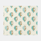 Latte Art in Niedlich Blue Coffee Mugs Fleecedecke (Vorderseite (Horizontal))