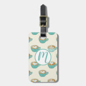 Latte Art in Niedlich Blue Coffee Mugs Gepäckanhänger (Vorderseite vertikal)