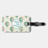 Latte Art in Niedlich Blue Coffee Mugs Gepäckanhänger (Rückseite horizontal)