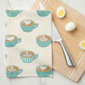 Latte Art in Niedlich Blue Coffee Mugs Geschirrtuch (Viertel Falte)