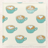 Latte Art in Niedlich Blue Coffee Mugs Glasuntersetzer (Vorderseite)