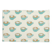 Latte Art in Niedlich Blue Coffee Mugs Kissenbezug (Rückseite)