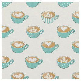 Latte Art in Niedlich Blue Coffee Mugs Stoff
