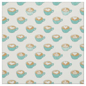 Latte Art in Niedlich Blue Coffee Mugs Stoff (Muster)