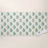 Latte Art in Niedlich Blue Coffee Mugs Strandtuch (Vorderseite)