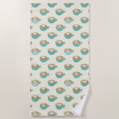 Latte Art in Niedlich Blue Coffee Mugs Strandtuch (Vorderseite)