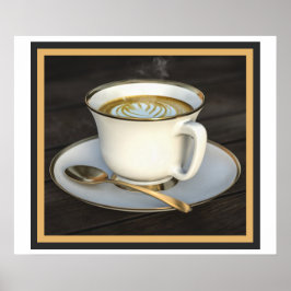 Latte Art-Kaffee Poster