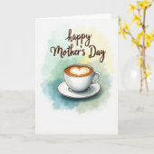 Latte Art Muttertagskarte Karte (Gelbe Blume)