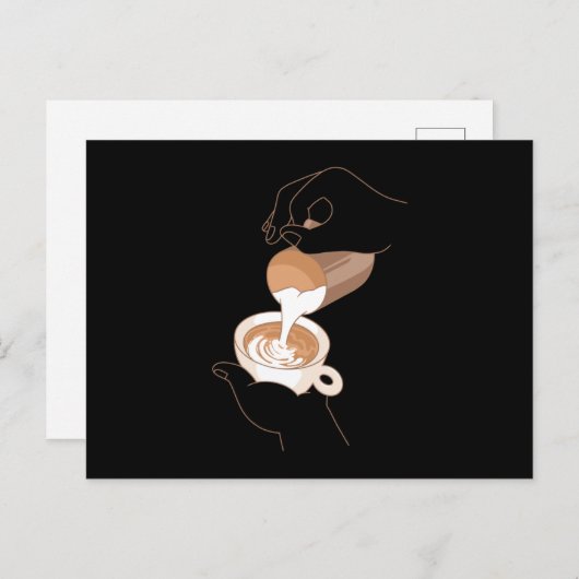 Latte Art Postkarte (Vorne/Hinten)