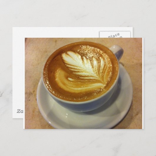 Latte Art Postkarte (Vorne/Hinten)