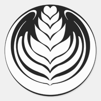 Latte Art Tulip Runder Aufkleber