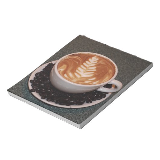 Latte Art und Coffee Boans Notizblock (Rotiert)