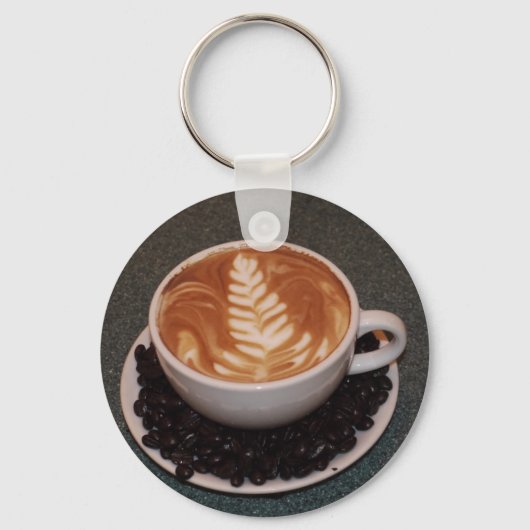 Latte Art und Coffee Boans Schlüsselanhänger (Vorderseite)