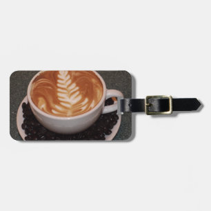 Latte Art und Coffee Bohnen Gepäckanhänger