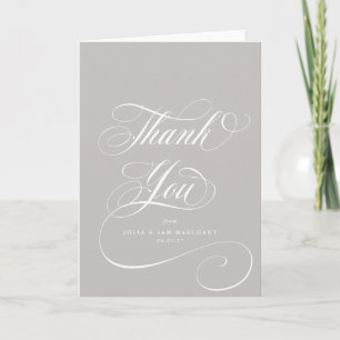 Latte/Beige Elegant Script leere Hochzeit Dankeskarte