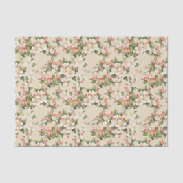 Latte Beige Floral Elegant Seidenpapier