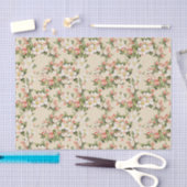 Latte Beige Floral Elegant Seidenpapier (Handwerk)