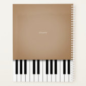 Latte Brown Piano Music Keyboard CustomIzed Planer (Rückseite)