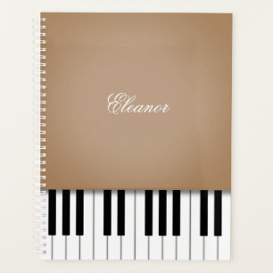Latte Brown Piano Music Keyboard CustomIzed Planer