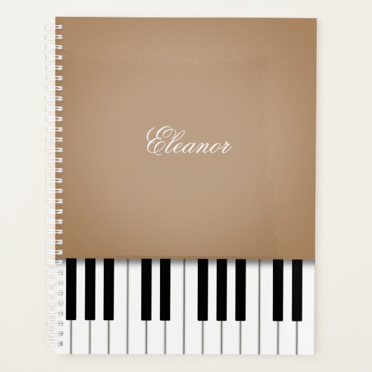 Latte Brown Piano Music Keyboard CustomIzed Planer (Vorderseite)