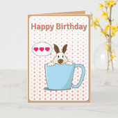Latte bunny Happy Birthday Card Karte (Gelbe Blume)