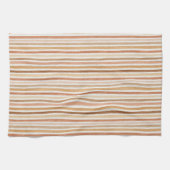 Latte Cocoa Cream Blush Streifen Geschirrtuch (Horizontal)