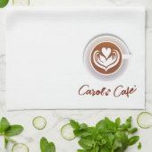 Latte Coffee Café Geschirrtuch (Gefaltet)