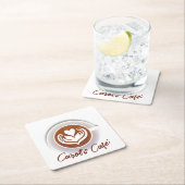 Latte Coffee Cup Rechteckiger Pappuntersetzer (Vor Ort)