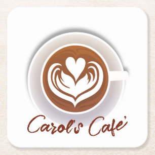 Latte Coffee Cup Rechteckiger Pappuntersetzer